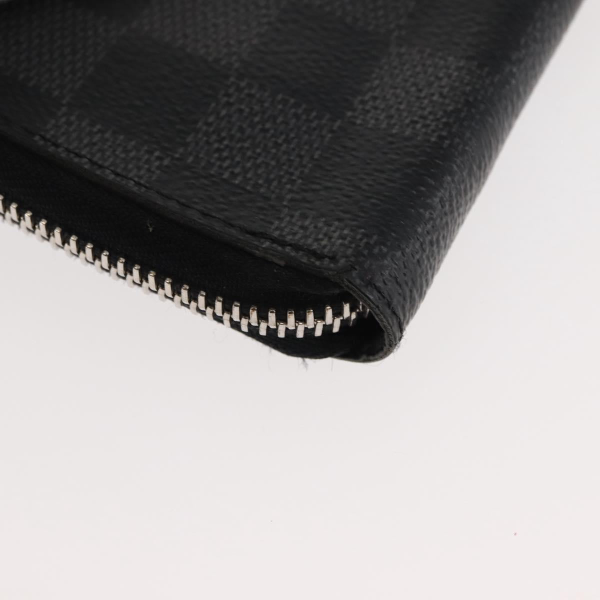 LOUIS VUITTON Damier Graphite Zippy Wallet Vertical N63095 LV Auth am9286