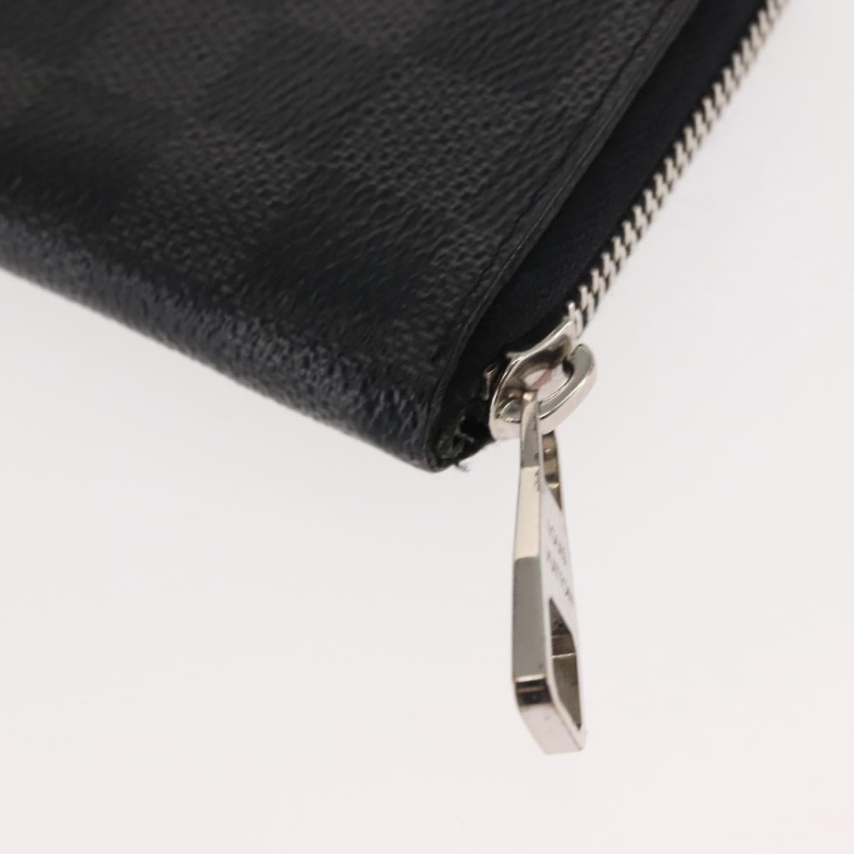 LOUIS VUITTON Damier Graphite Zippy Wallet Vertical N63095 LV Auth am9286