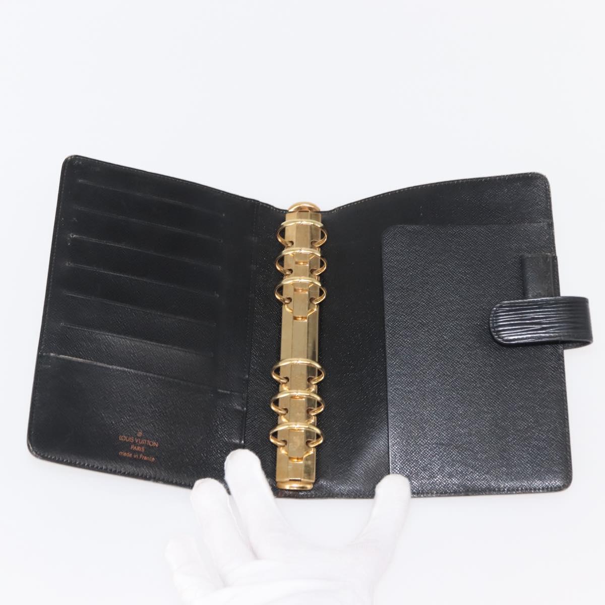 LOUIS VUITTON Epi Agenda MM Day Planner Cover Black R20042 LV Auth am9287