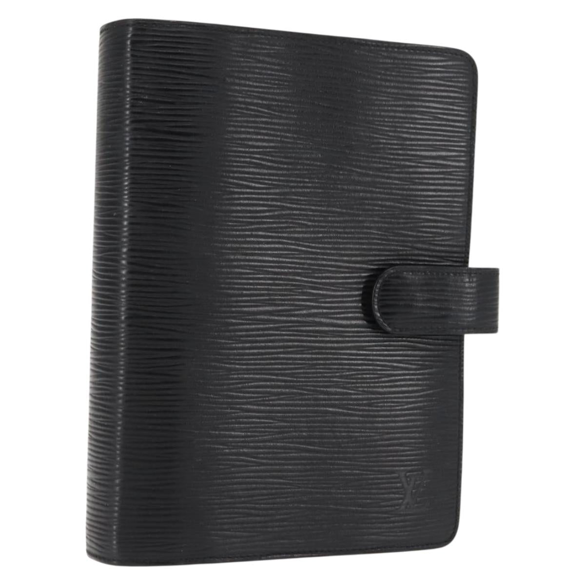 LOUIS VUITTON Epi Agenda MM Day Planner Cover Black R20042 LV Auth am9287