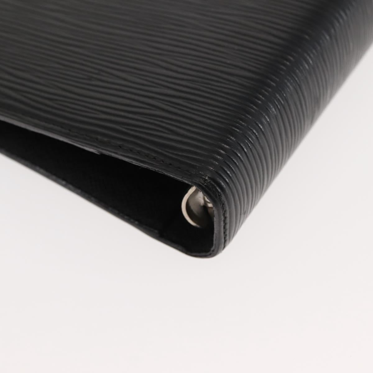 LOUIS VUITTON Epi Agenda MM Day Planner Cover Black R20042 LV Auth am9288