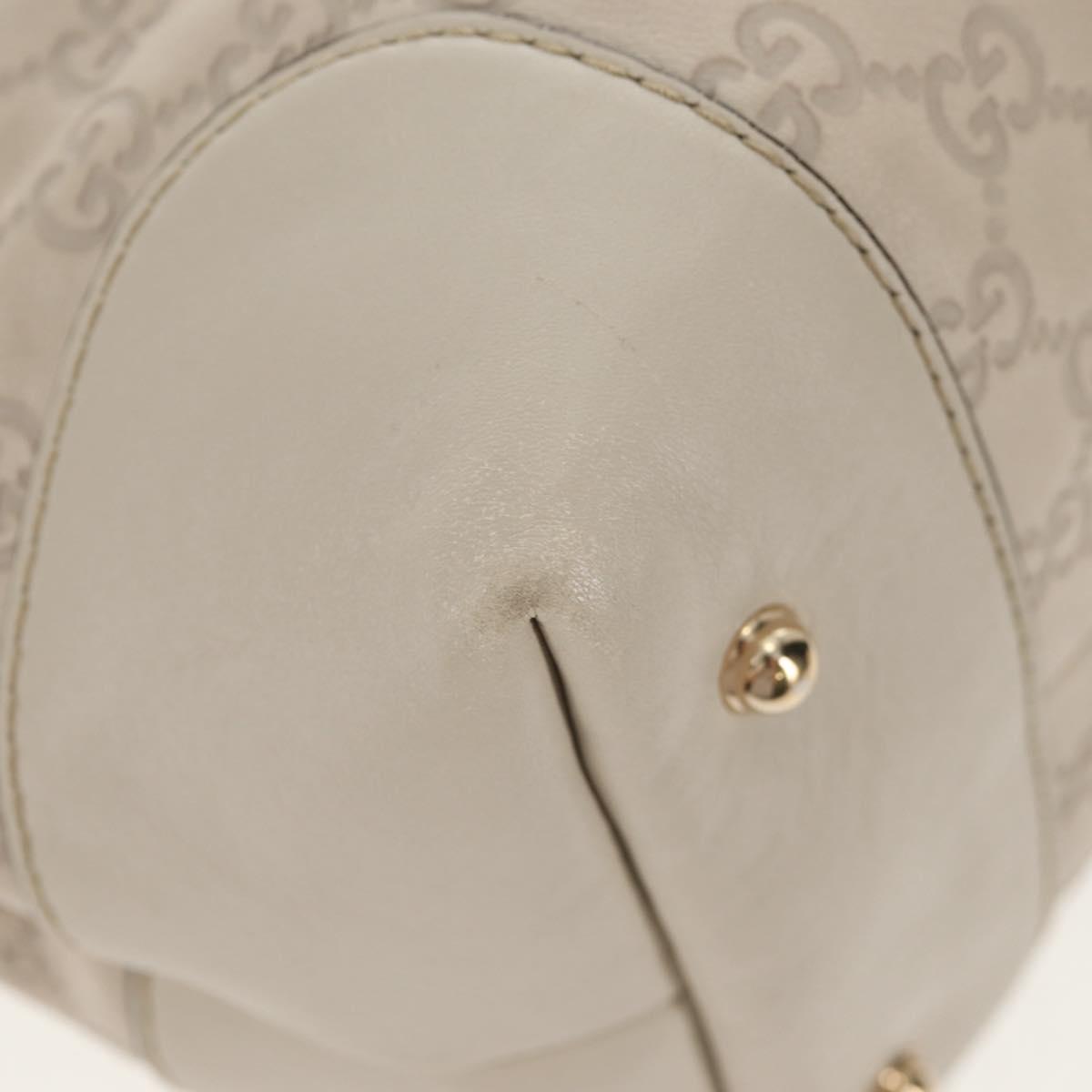 GUCCI GG Canvas Guccissima Tote Bag Leather White Gold 269956 Auth am9290V