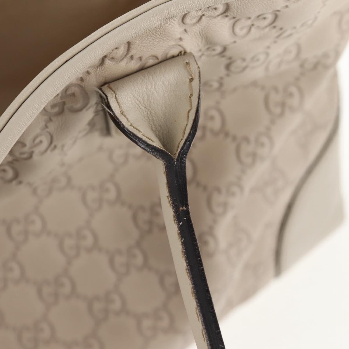 GUCCI GG Canvas Guccissima Tote Bag Leather White Gold 269956 Auth am9290V