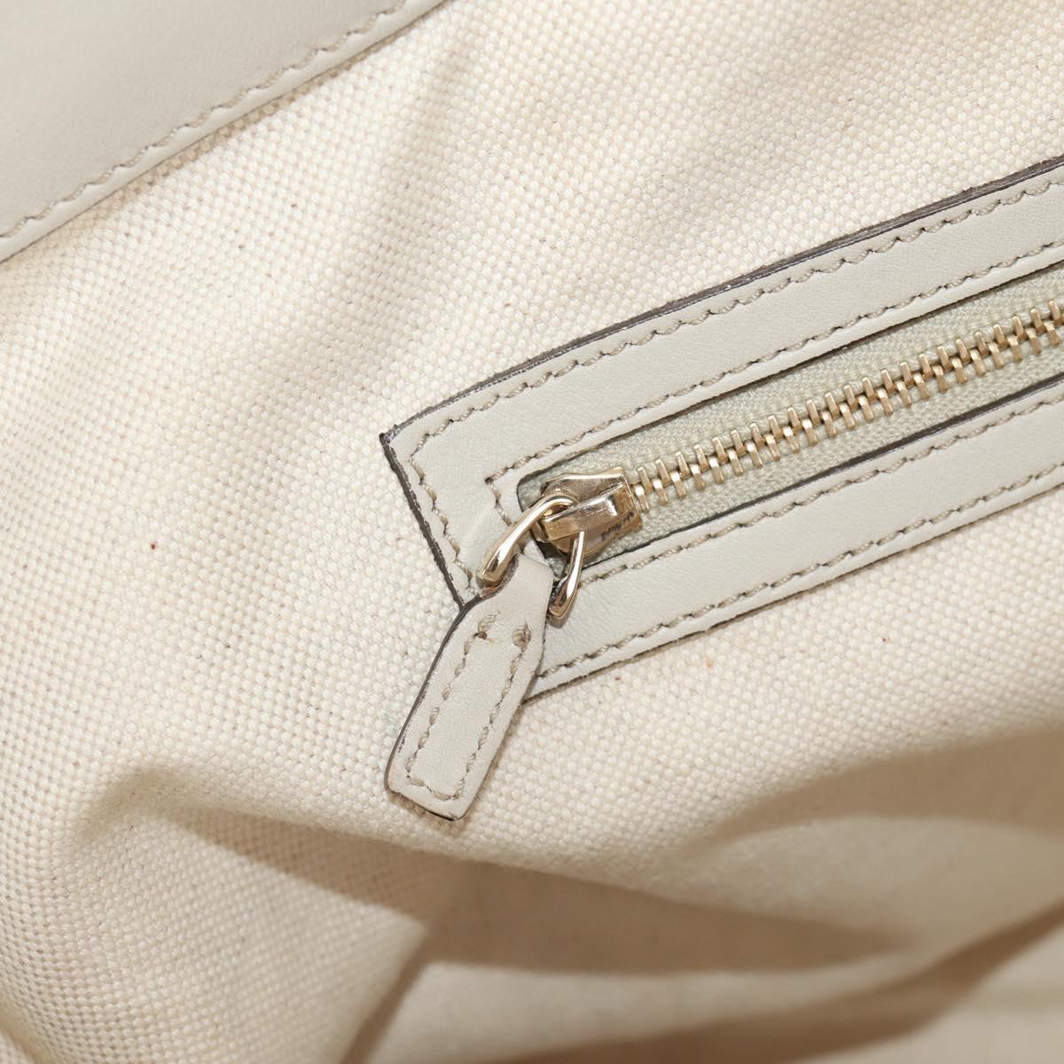 GUCCI GG Canvas Guccissima Tote Bag Leather White Gold 269956 Auth am9290V