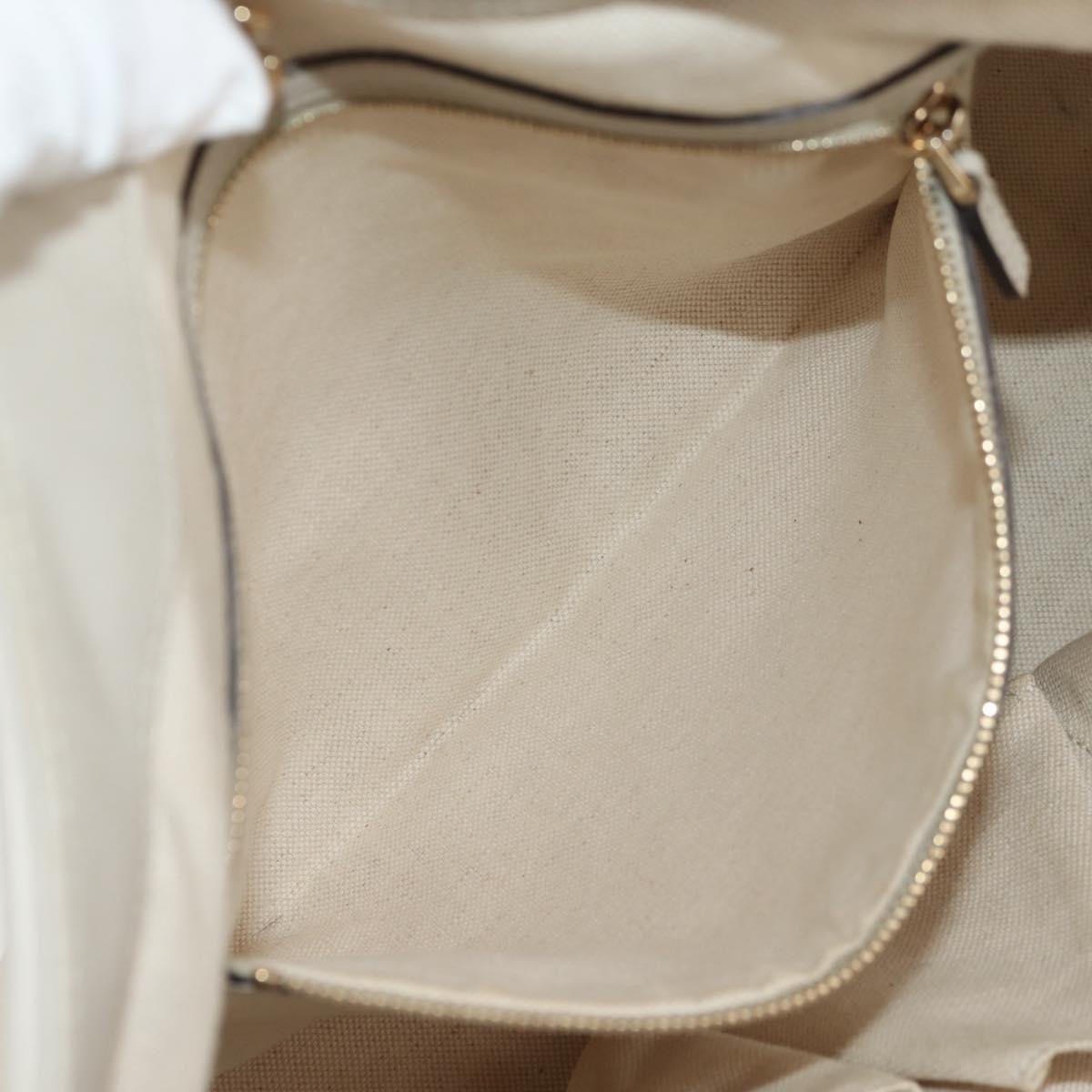 GUCCI GG Canvas Guccissima Tote Bag Leather White Gold 269956 Auth am9290V