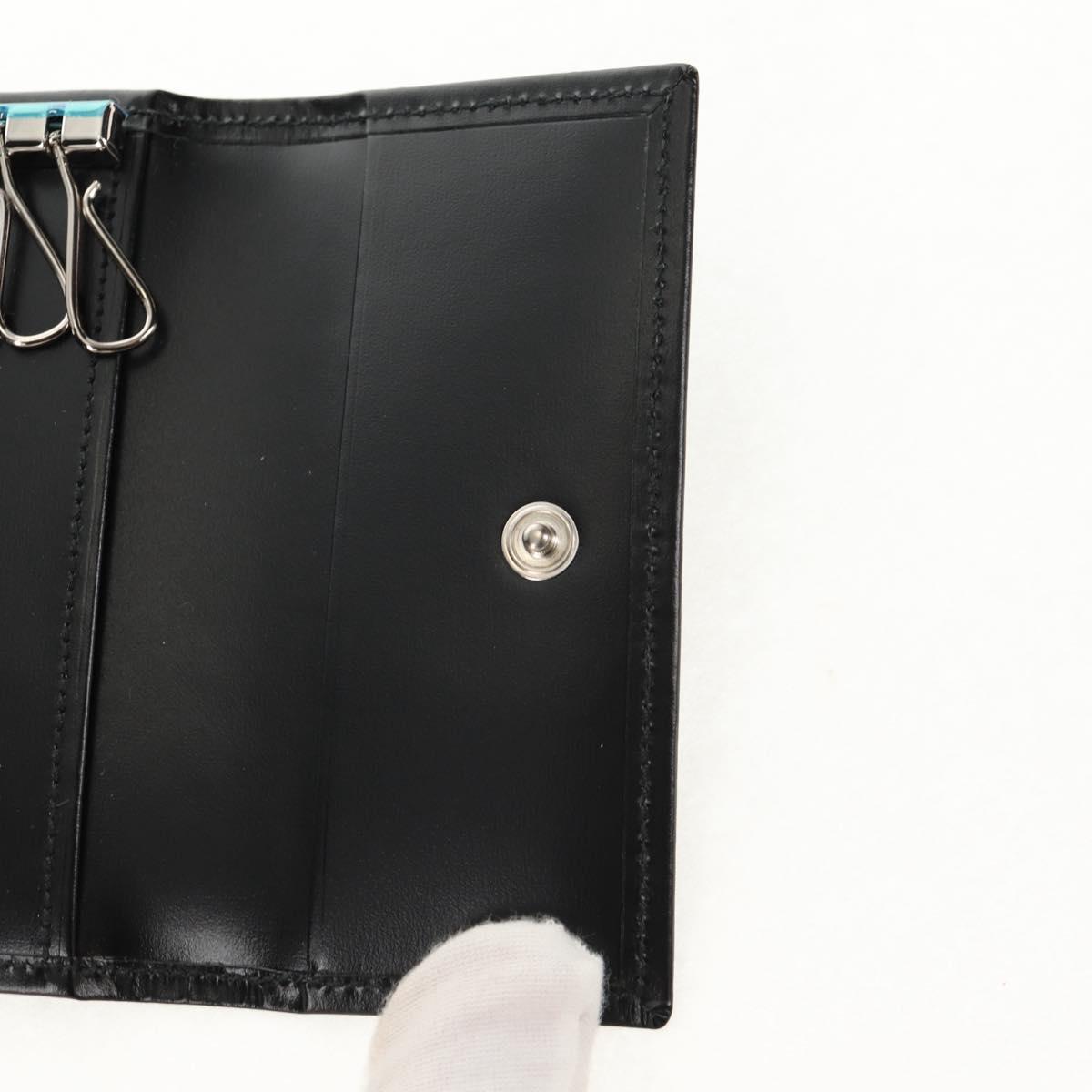 CARTIER Key Case Leather Black Auth am9296V