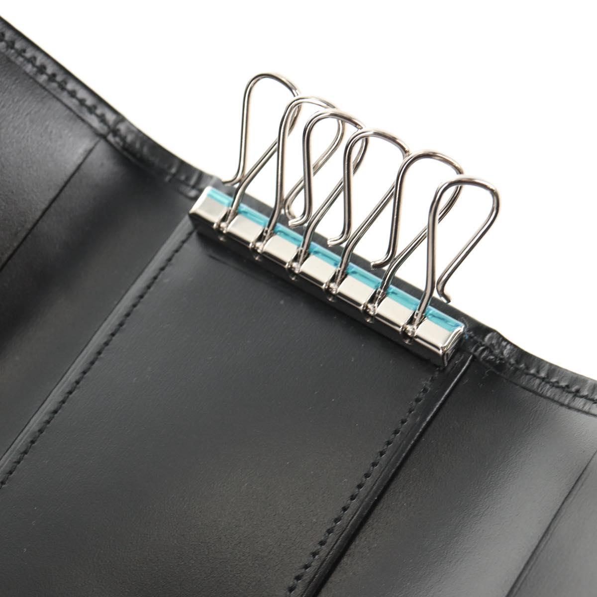 CARTIER Key Case Leather Black Auth am9296V