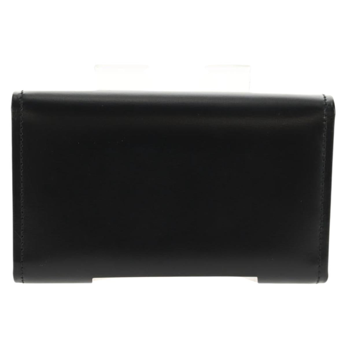 CARTIER Key Case Leather Black Auth am9296V