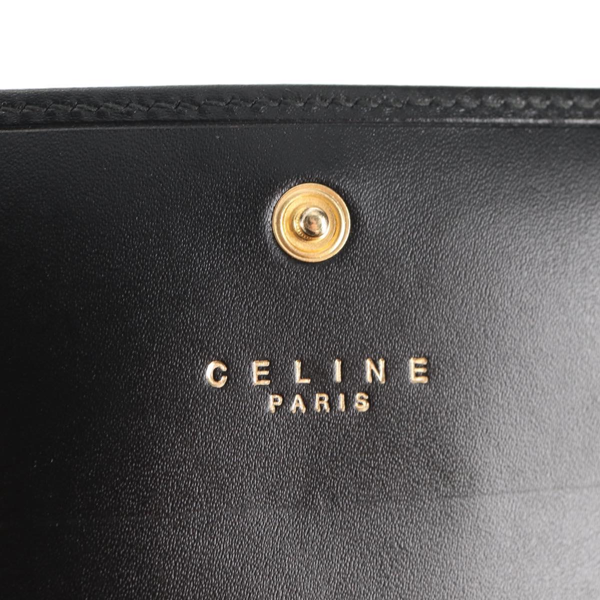 CELINE Macadam Canvas Long Wallet PVC Leather Black Auth am9298V