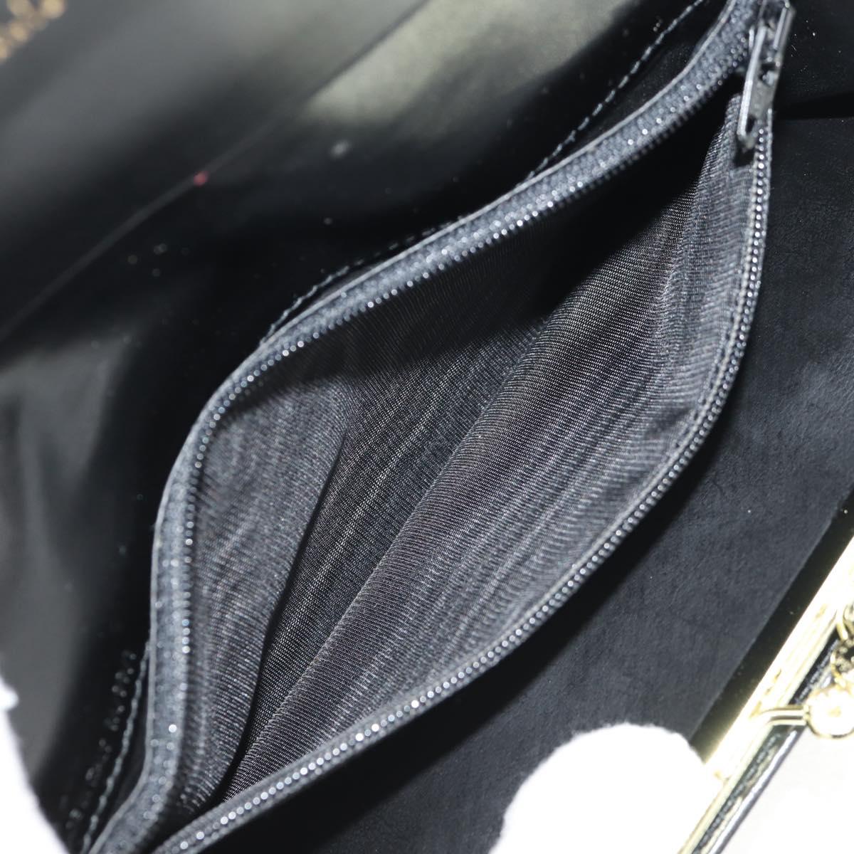 CELINE Macadam Canvas Long Wallet PVC Leather Black Auth am9298V