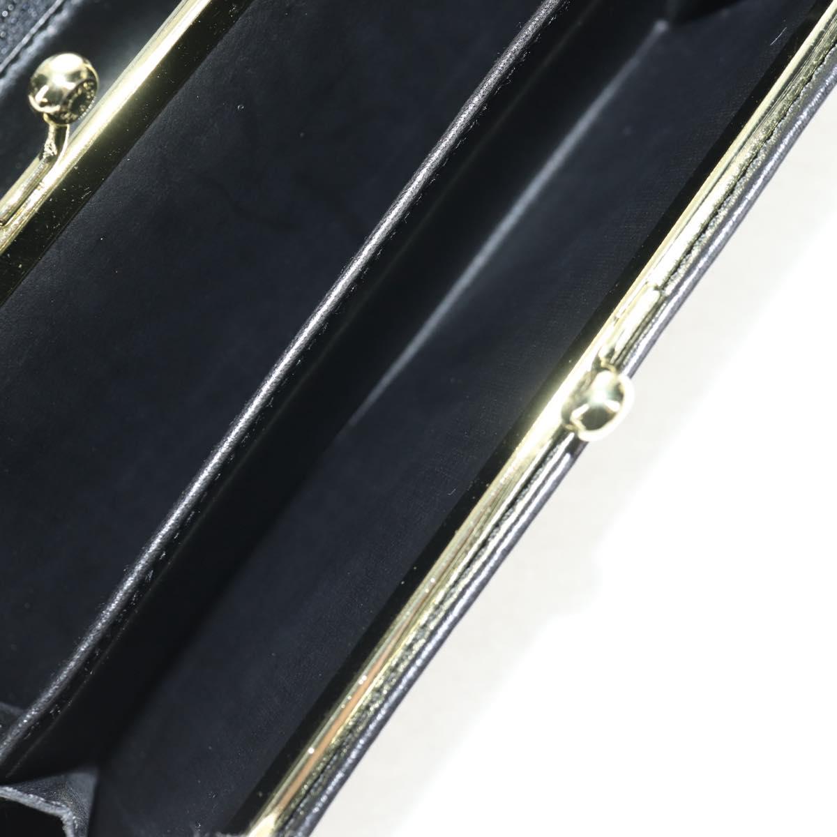 CELINE Macadam Canvas Long Wallet PVC Leather Black Auth am9298V