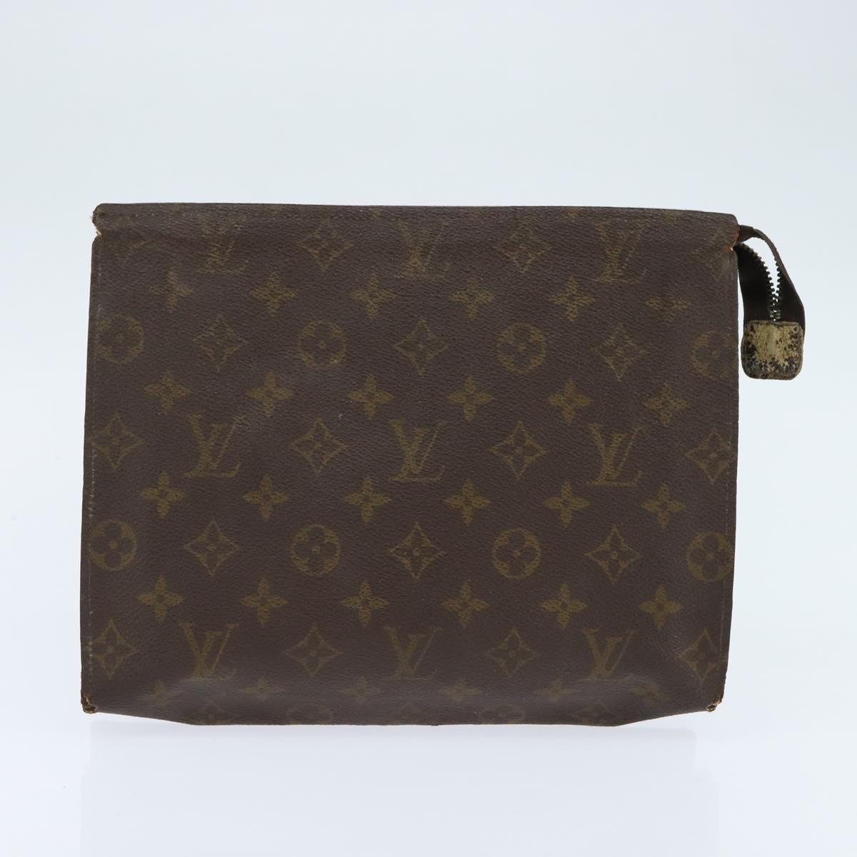 Burberrys Louis Vuitton Monogram Clutch Bag PVC Vintage 3 Set Beige Auth am9305