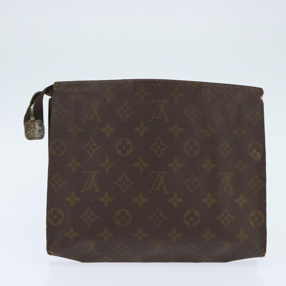 Burberrys Louis Vuitton Monogram Clutch Bag PVC Vintage 3 Set Beige Auth am9305