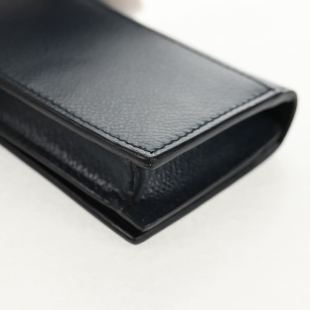 PRADA Card Case Leather Navy Auth am9308V