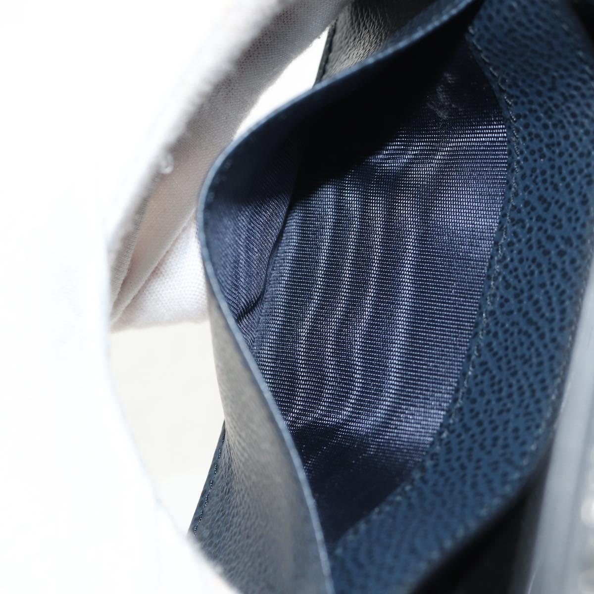 PRADA Card Case Leather Navy Auth am9308V