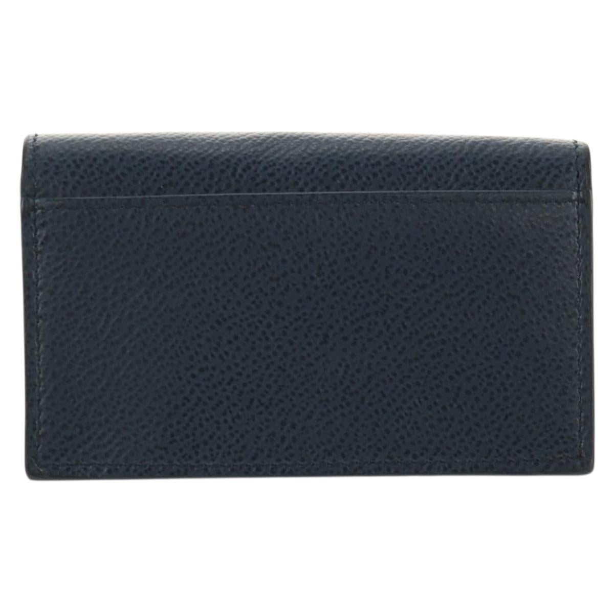 PRADA Card Case Leather Navy Auth am9308V