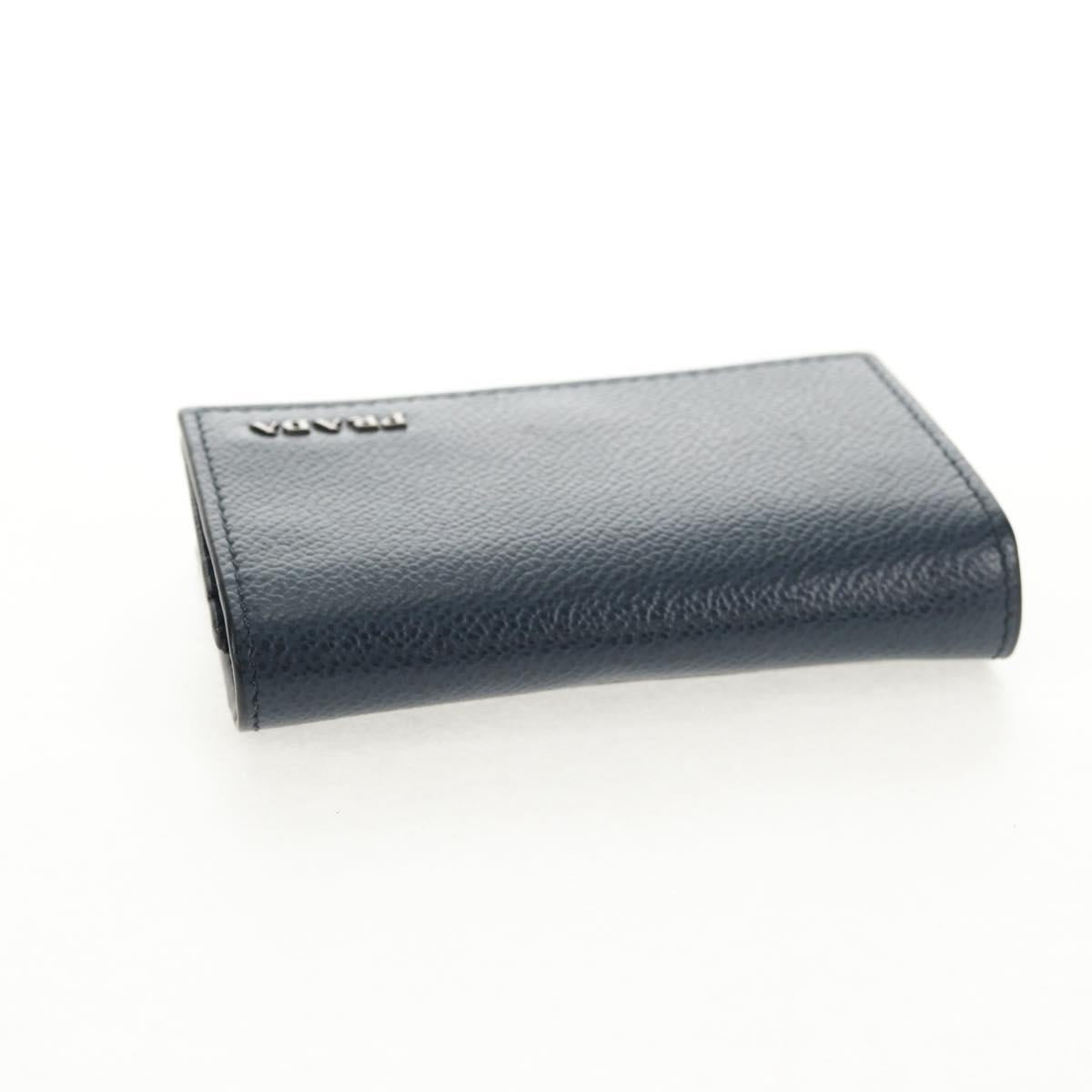 PRADA Card Case Leather Navy Auth am9308V