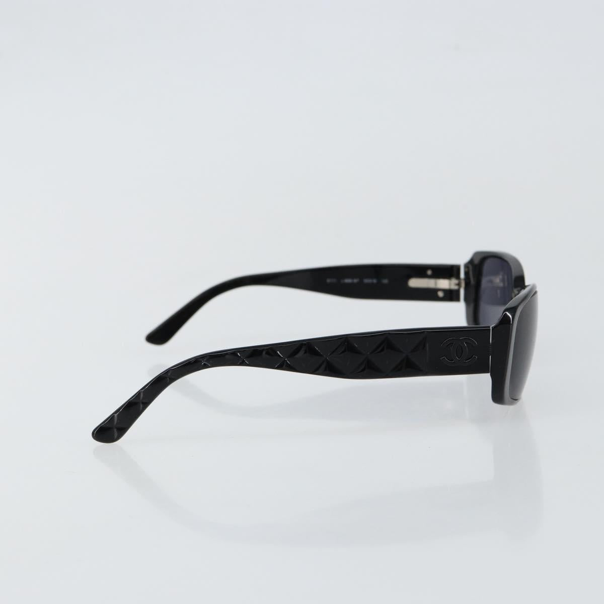 CHANEL COCO Mark Camelia Sunglasses plastic Black CC Auth am9311