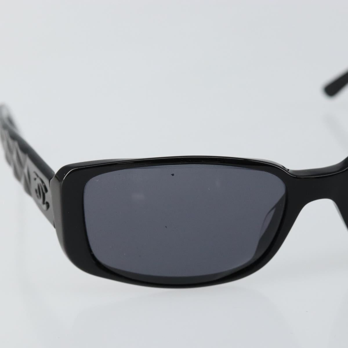 CHANEL COCO Mark Camelia Sunglasses plastic Black CC Auth am9311