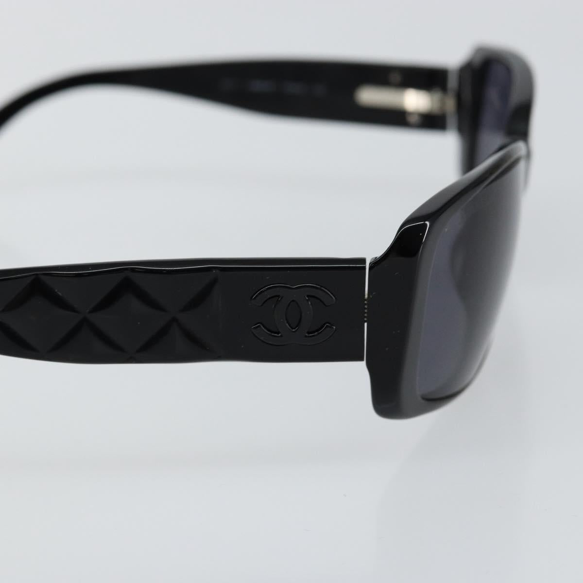 CHANEL COCO Mark Camelia Sunglasses plastic Black CC Auth am9311