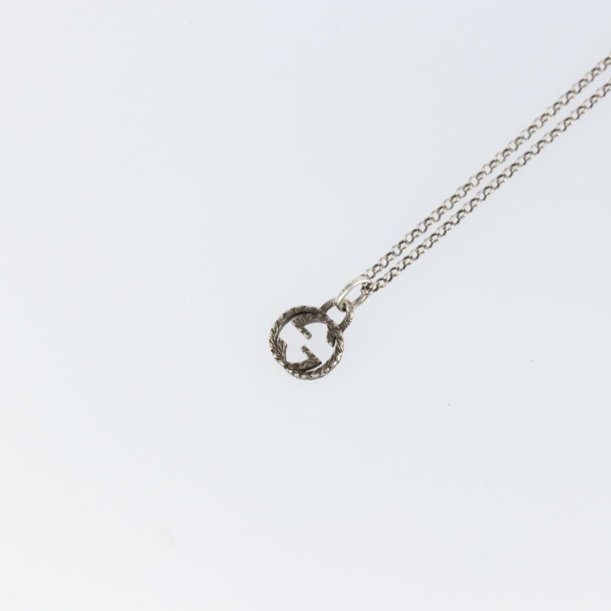 GUCCI Interlocking Necklace Ag925 Silver Auth am9313