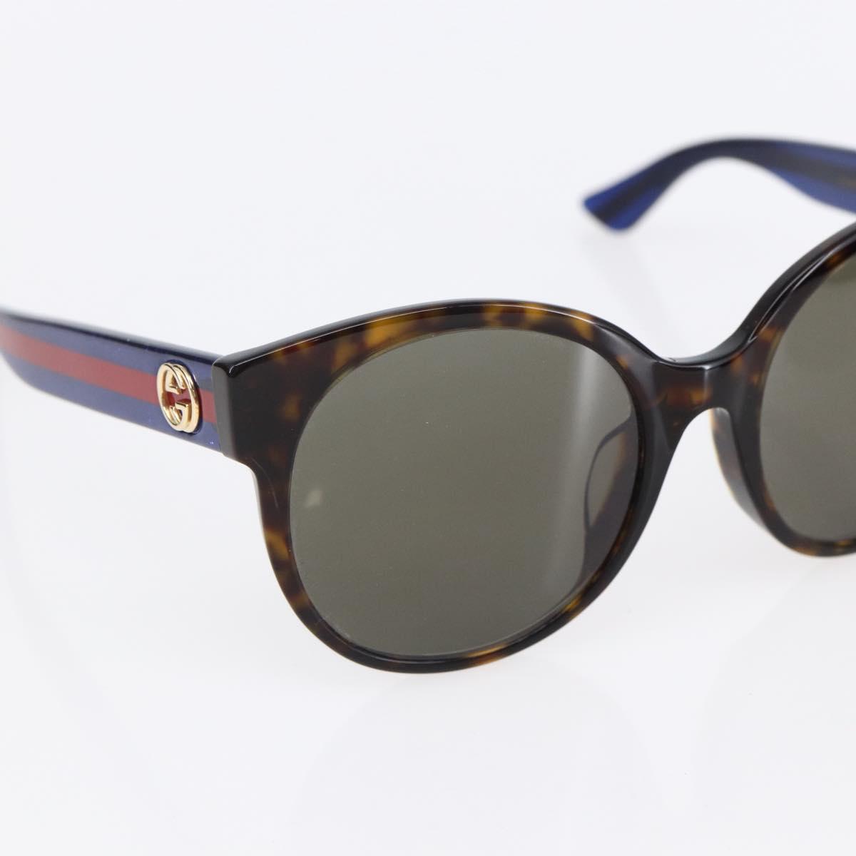 GUCCI Sherry Line Sunglasses plastic Brown Blue Red Auth am9316