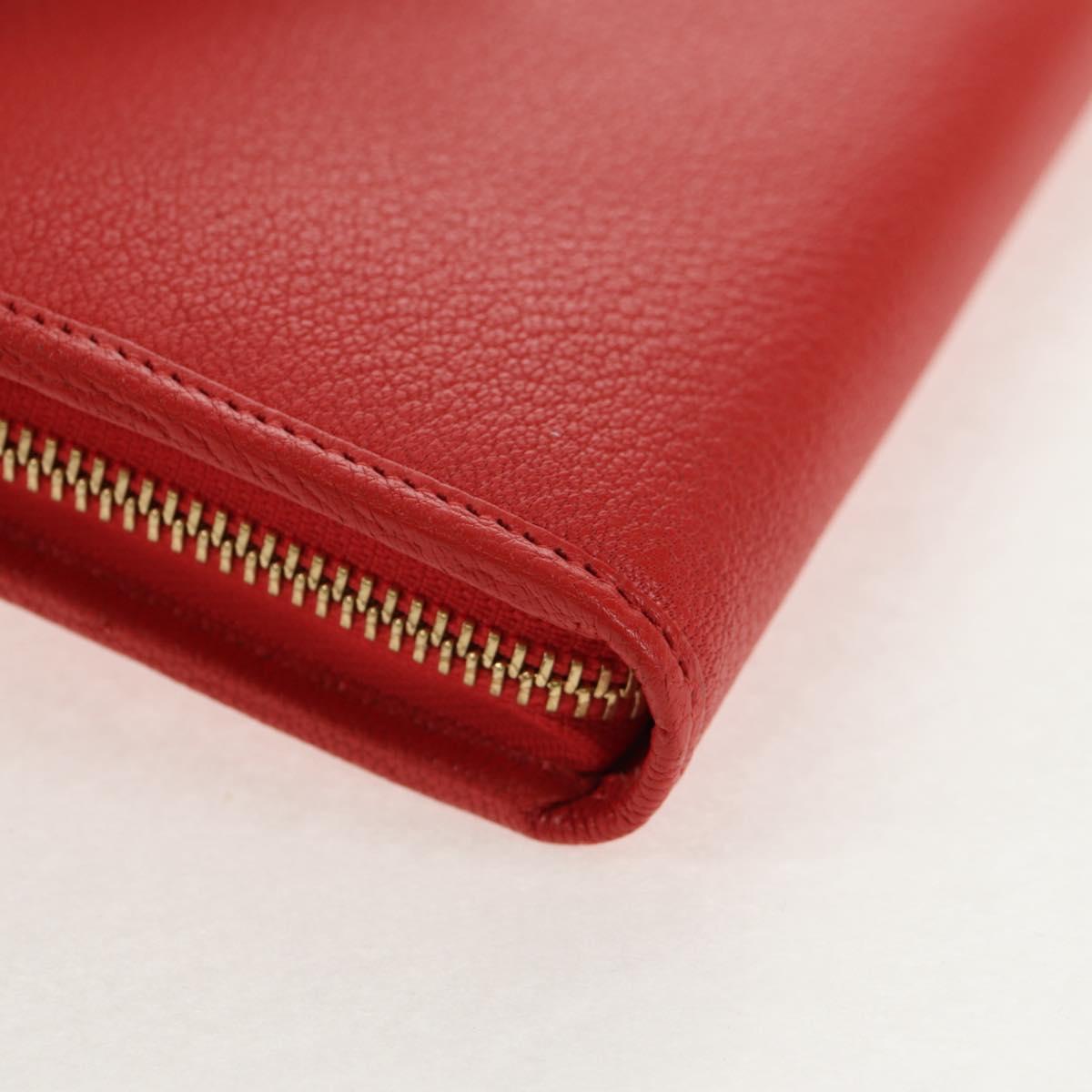 LOEWE Anagram Long Wallet Leather Red Auth am9318V