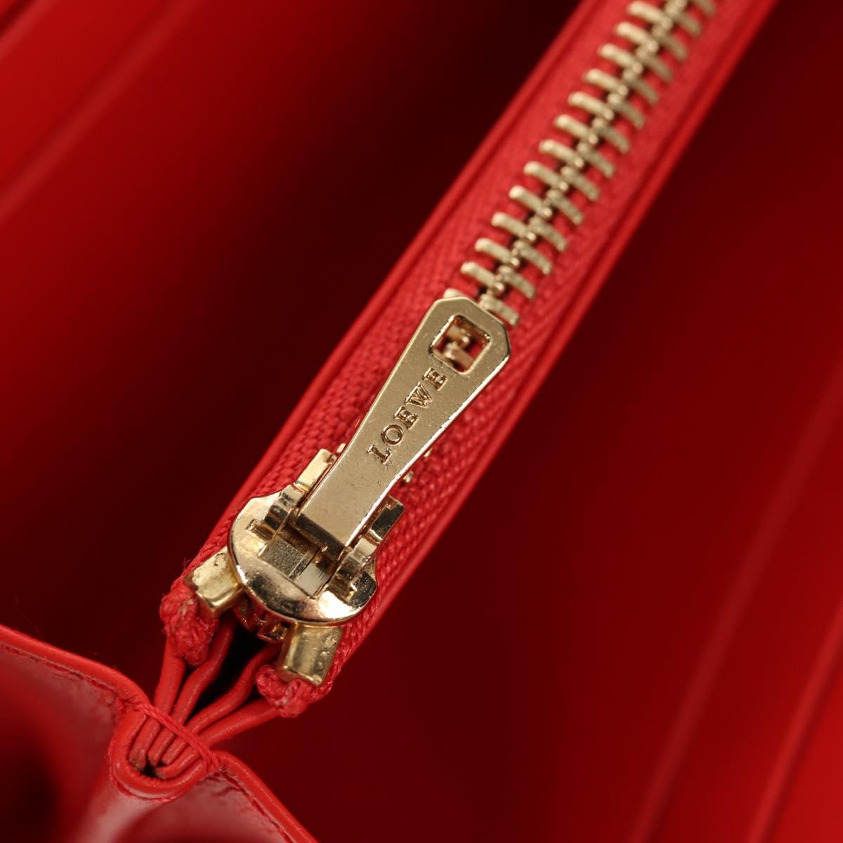 LOEWE Anagram Long Wallet Leather Red Auth am9318V