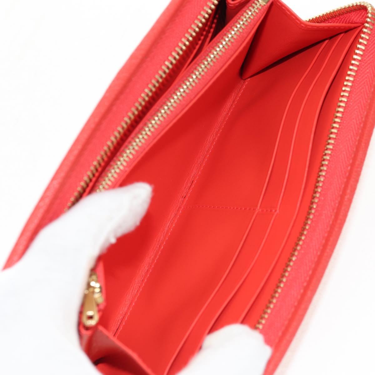 LOEWE Anagram Long Wallet Leather Red Auth am9318V