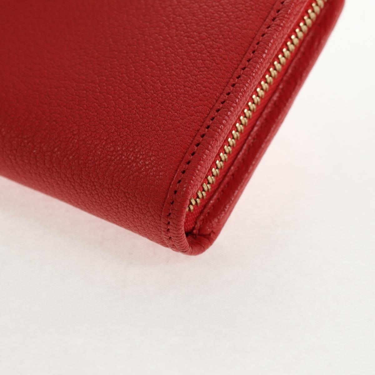 LOEWE Anagram Long Wallet Leather Red Auth am9318V