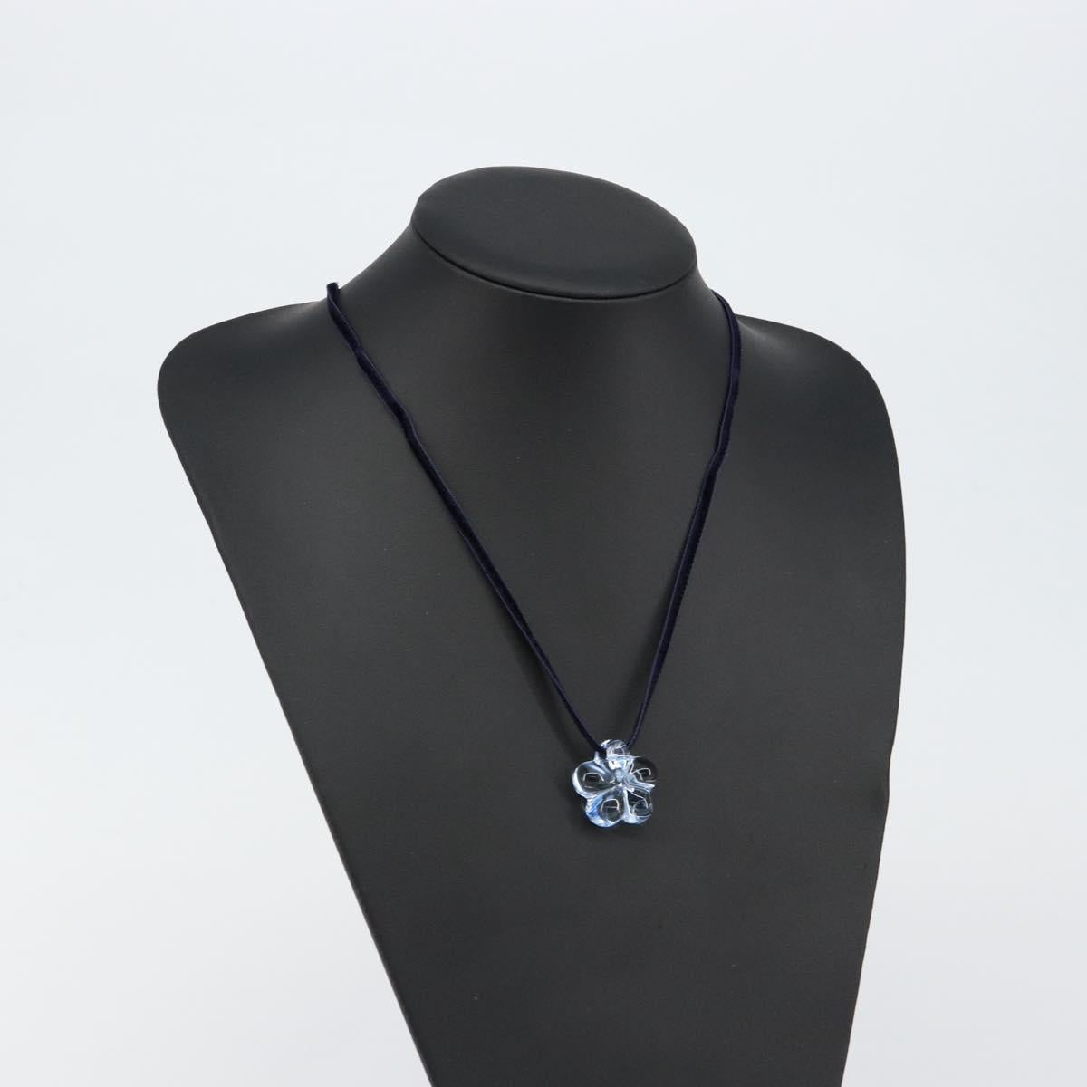 Baccarat Necklace Crystal glass Light Blue Auth am9319