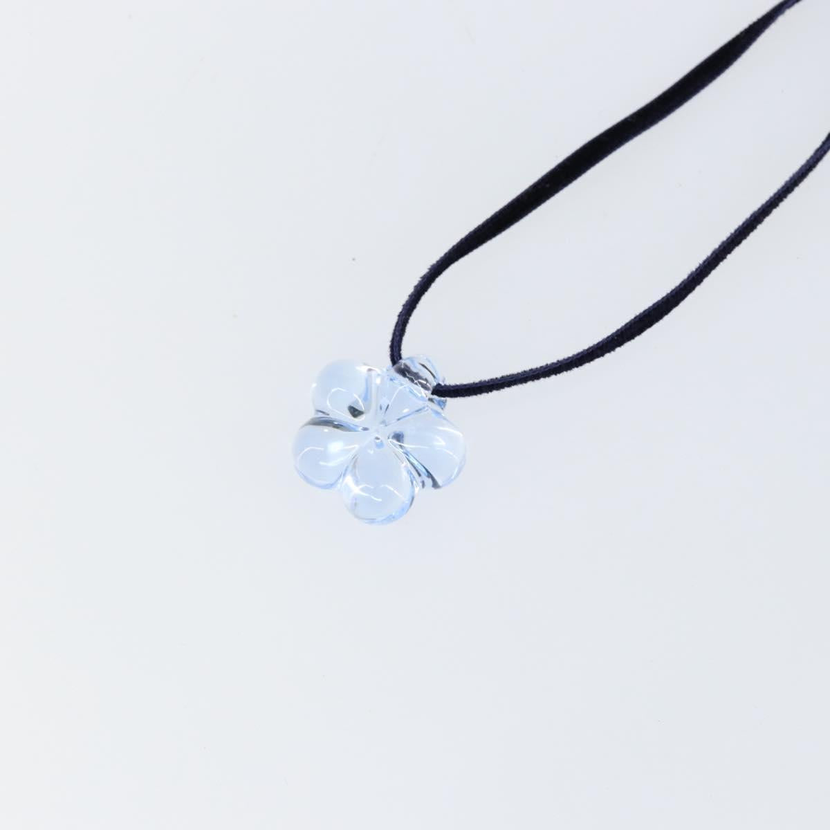 Baccarat Necklace Crystal glass Light Blue Auth am9319