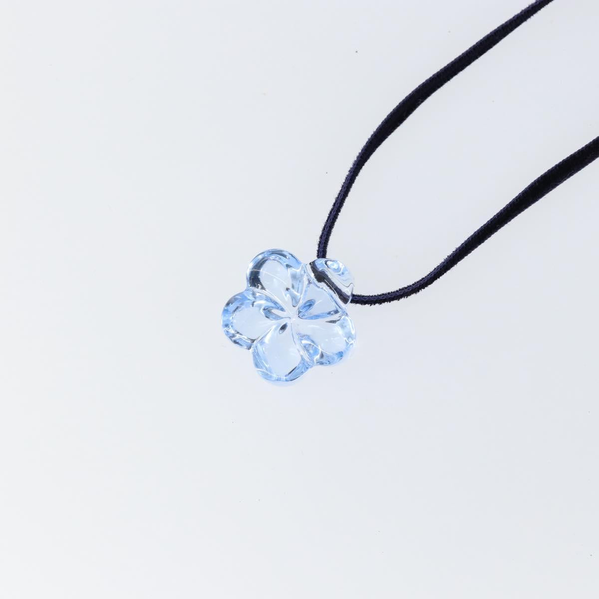 Baccarat Necklace Crystal glass Light Blue Auth am9319