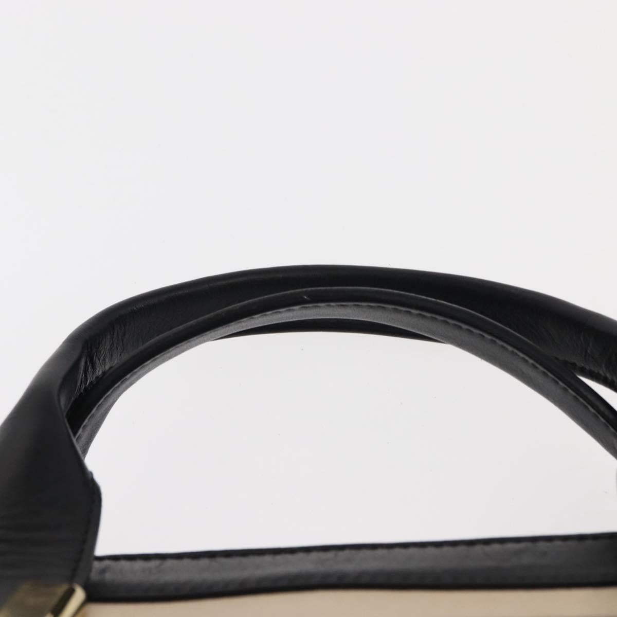 Chloe Little Alice Hand Bag Leather 2way White Gold Auth am9323