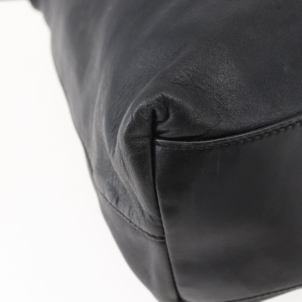 PRADA Shoulder Bag Leather Black Auth am9325