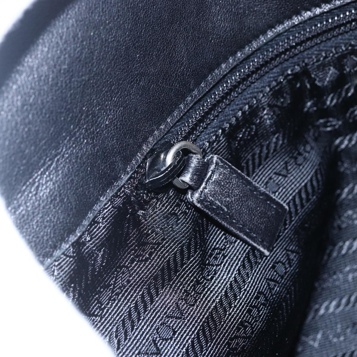 PRADA Shoulder Bag Leather Black Auth am9325