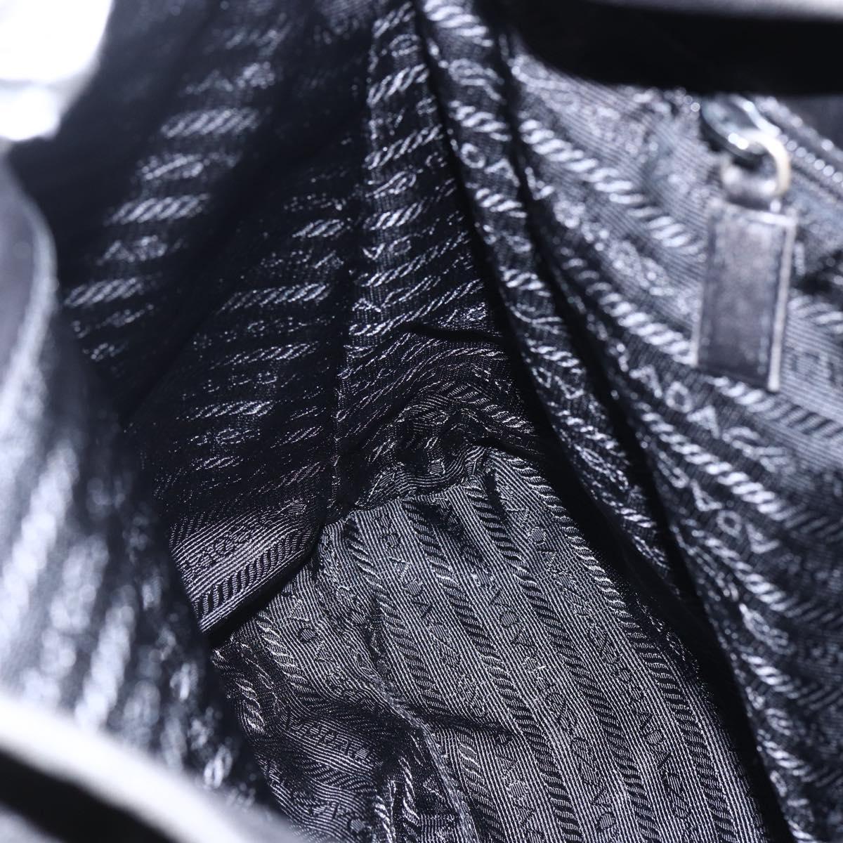 PRADA Shoulder Bag Leather Black Auth am9325
