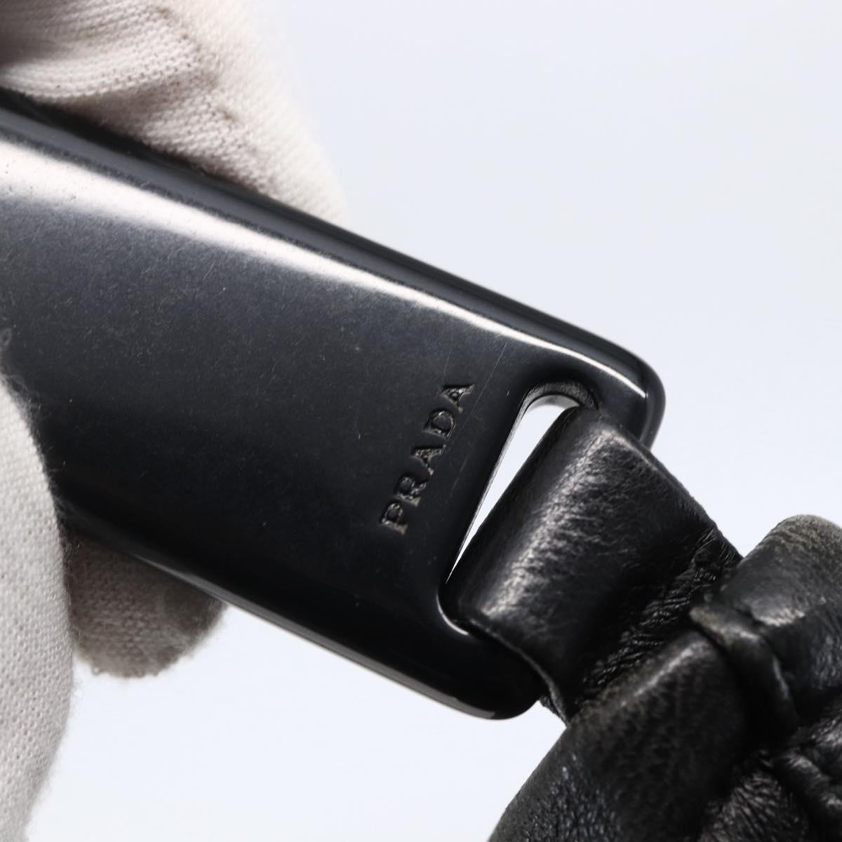 PRADA Shoulder Bag Leather Black Auth am9325