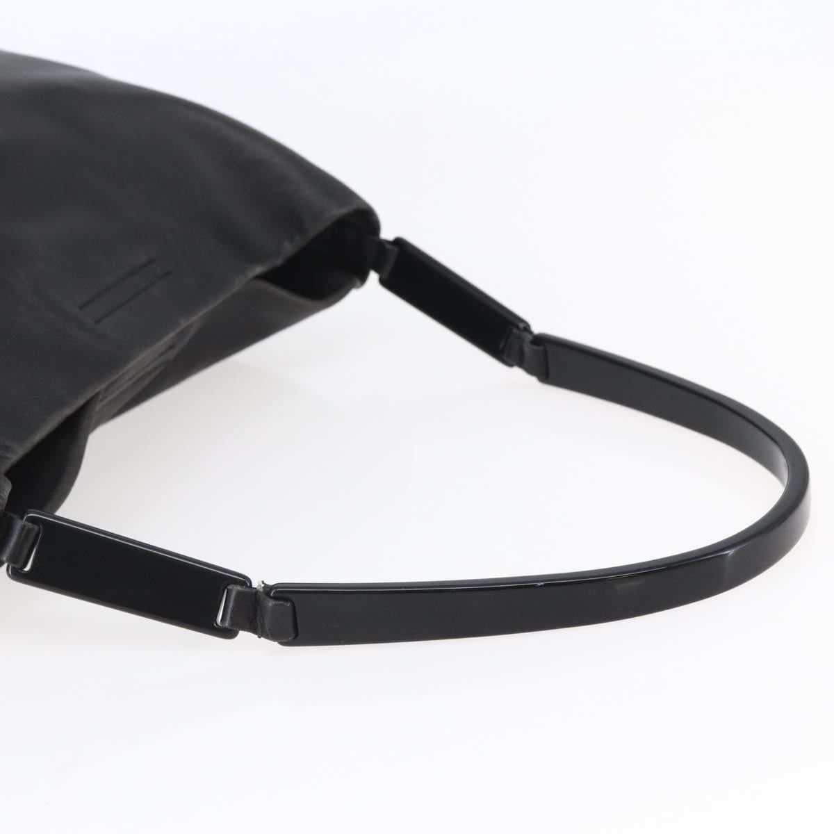 PRADA Shoulder Bag Leather Black Auth am9325