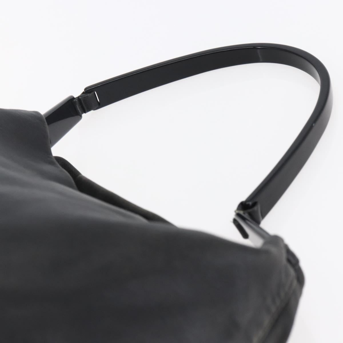 PRADA Shoulder Bag Leather Black Auth am9325