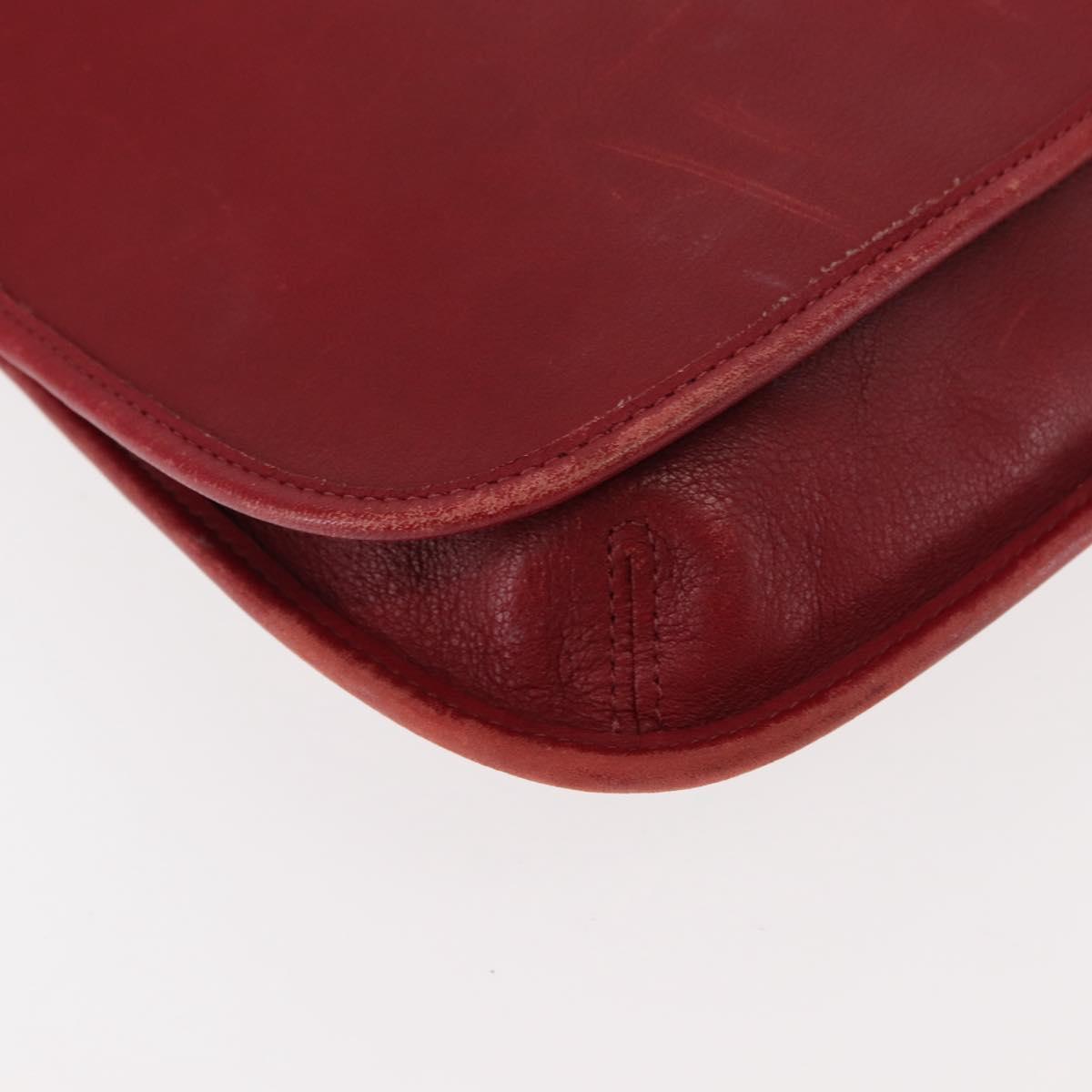 Coach Shoulder Bag Leather Red Auth am9326
