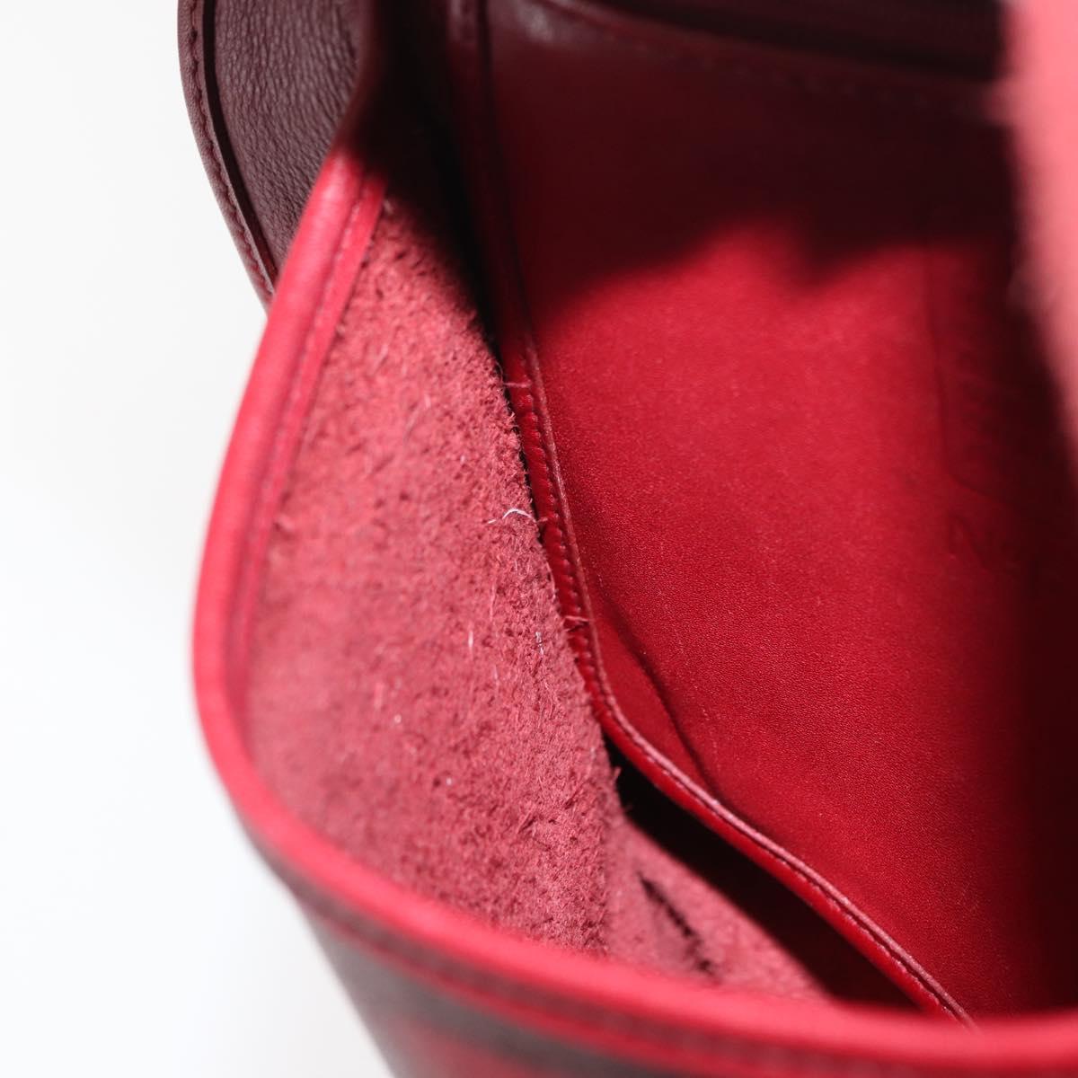 Coach Shoulder Bag Leather Red Auth am9326