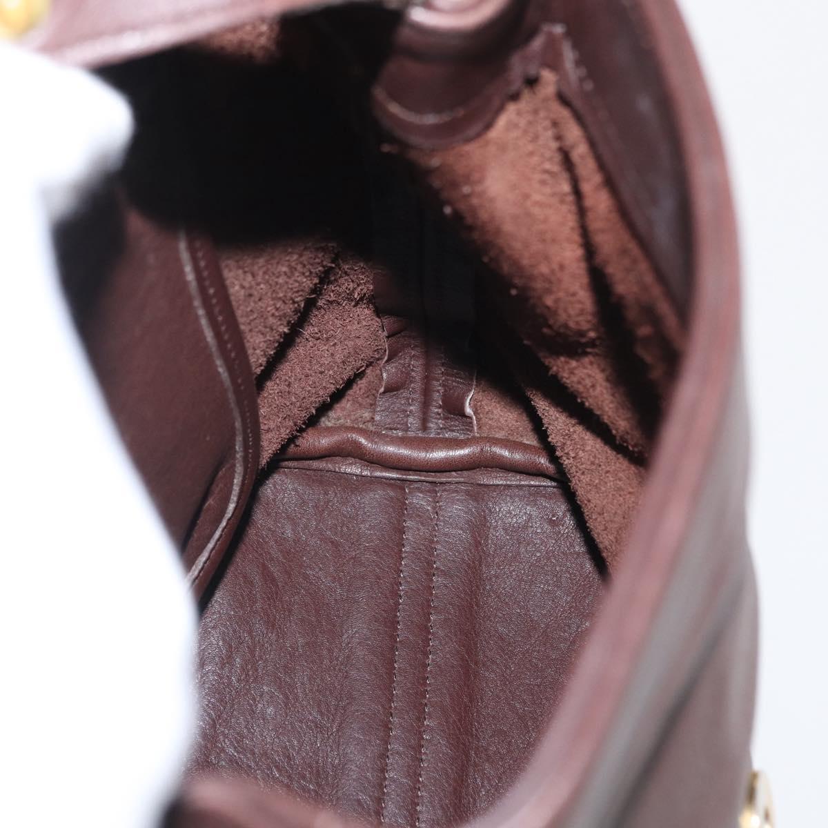 Coach Backpack Leather Brown Gold Auth am9327