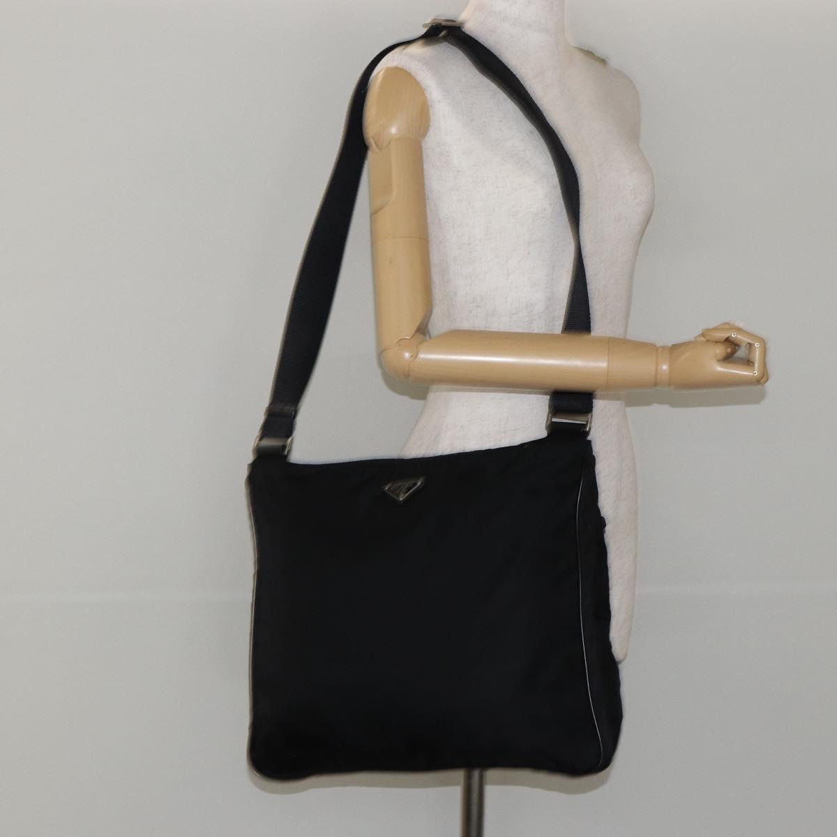 PRADA Shoulder Bag Nylon Black Auth am9329