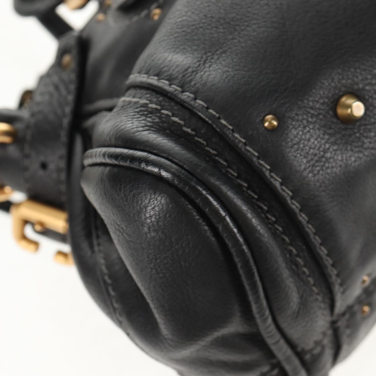 Chloe Paddington Shoulder Bag Leather 2way Black Auth am9330V