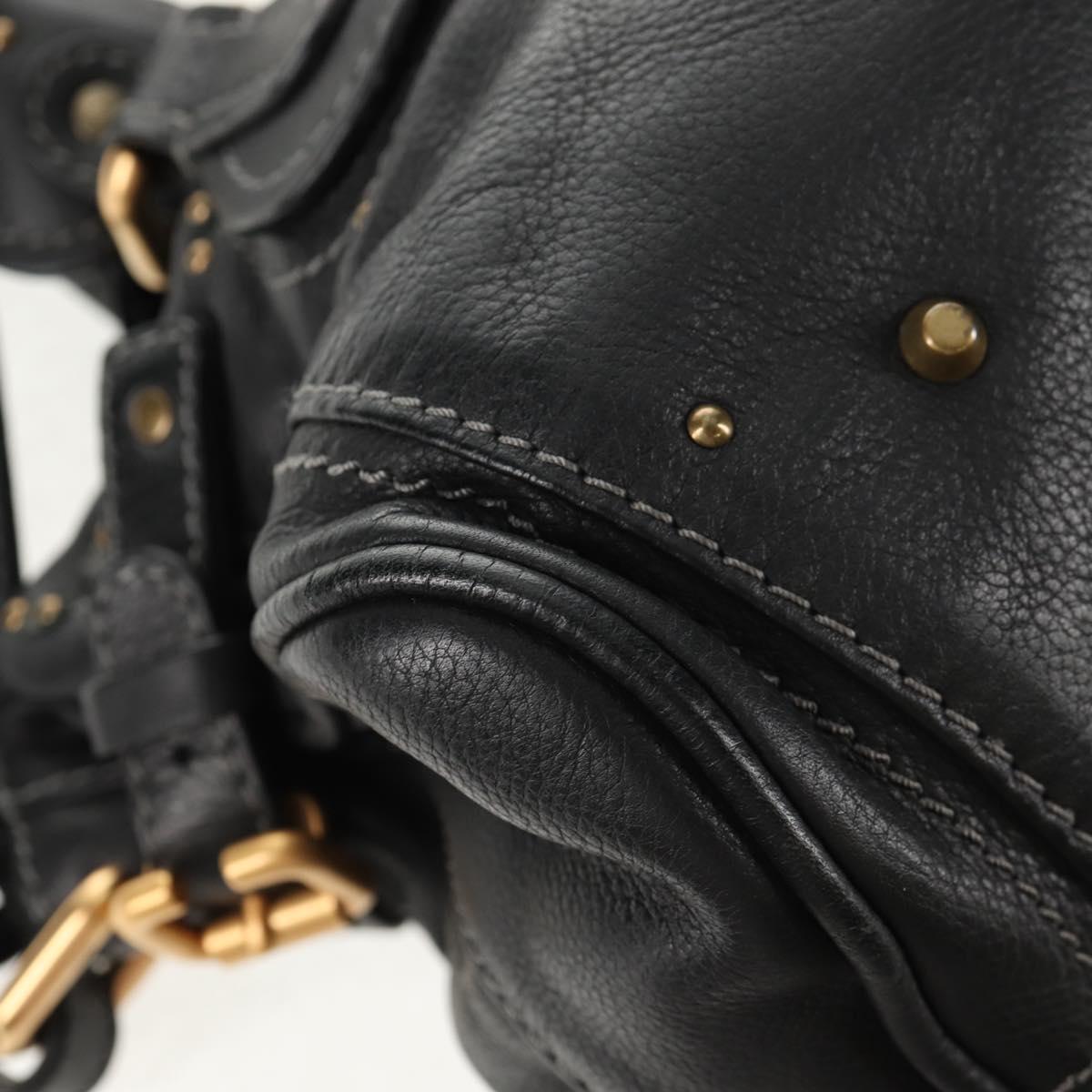 Chloe Paddington Shoulder Bag Leather 2way Black Auth am9330V