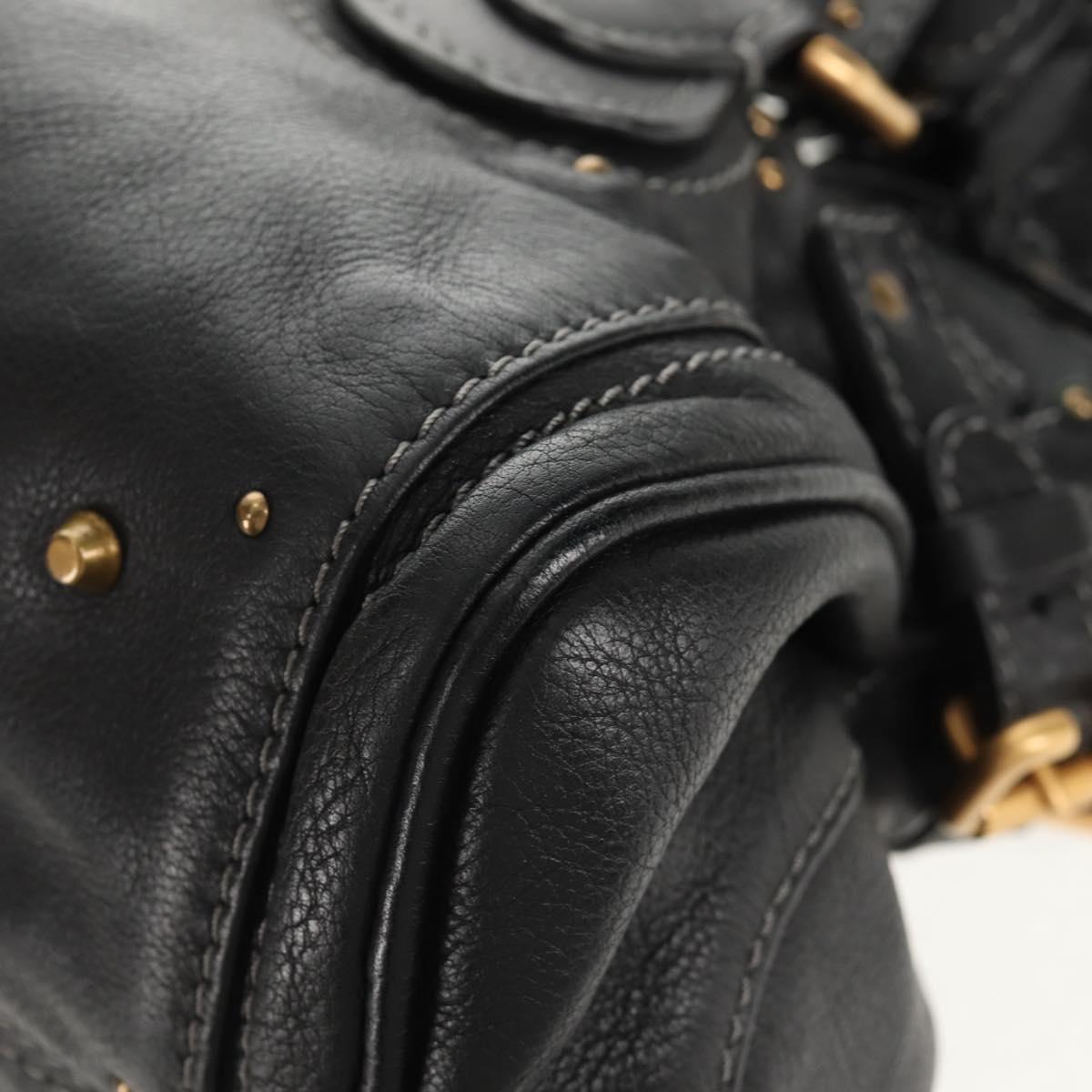 Chloe Paddington Shoulder Bag Leather 2way Black Auth am9330V