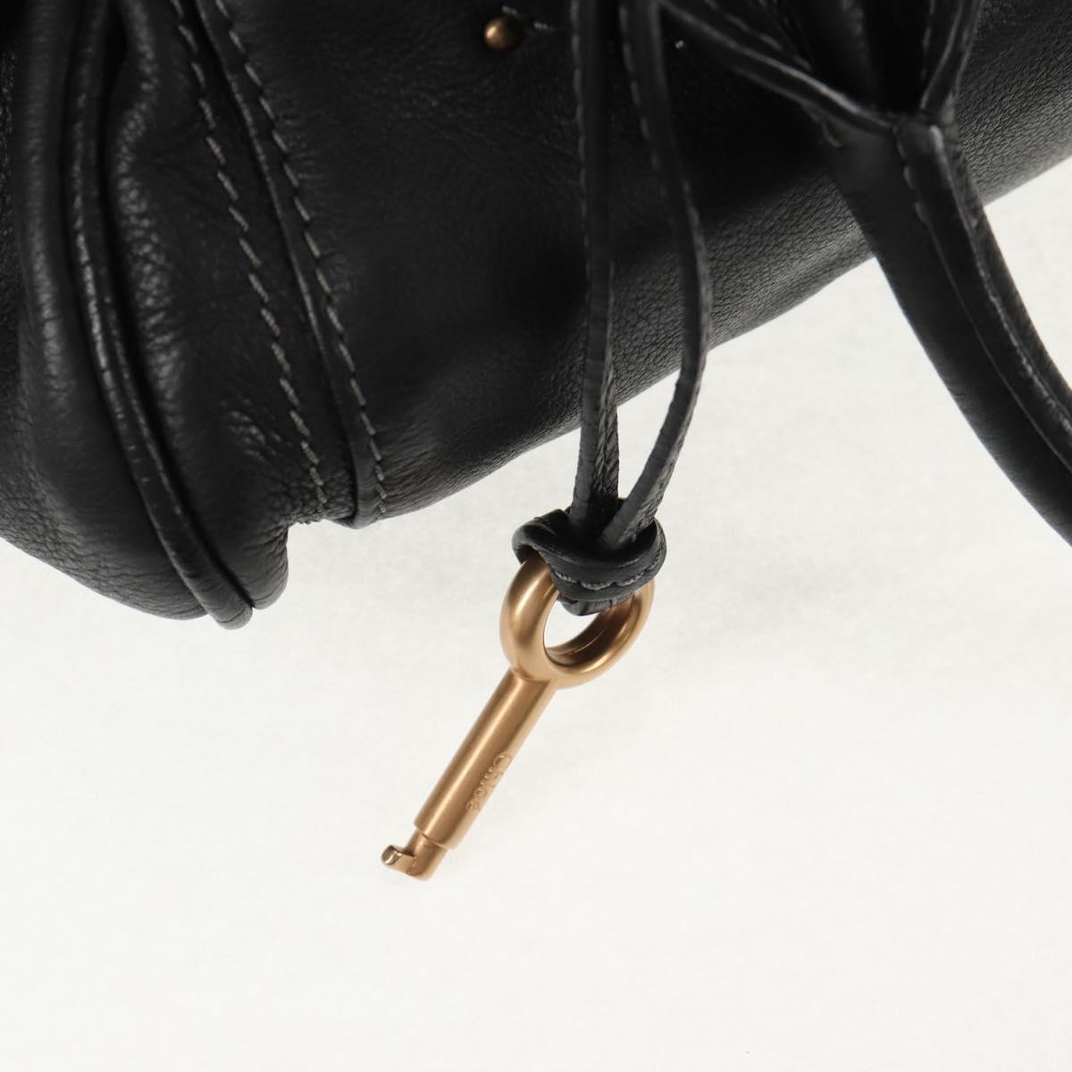 Chloe Paddington Shoulder Bag Leather 2way Black Auth am9330V