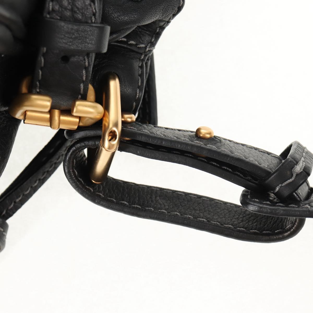 Chloe Paddington Shoulder Bag Leather 2way Black Auth am9330V