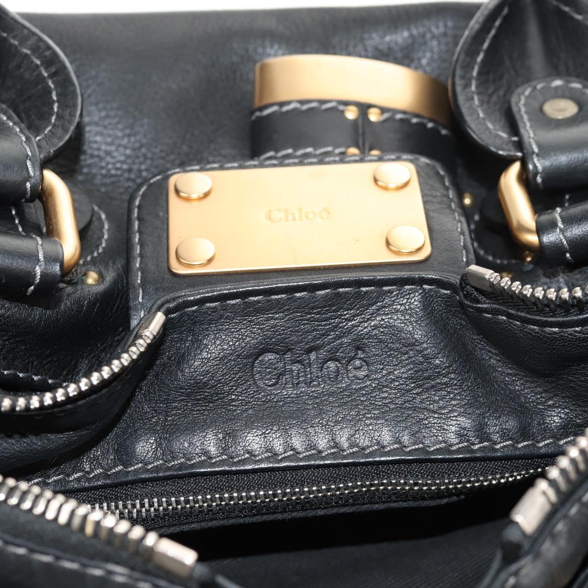 Chloe Paddington Shoulder Bag Leather 2way Black Auth am9330V